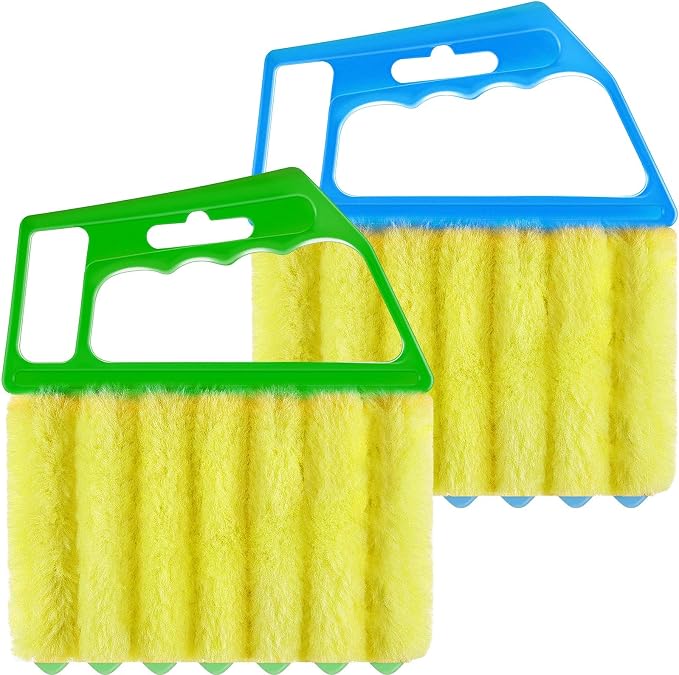 Geiserailie 2 Pcs Window Venetian Blind Cleaner Duster Tool Washable 7 Fingers by Geiserailie