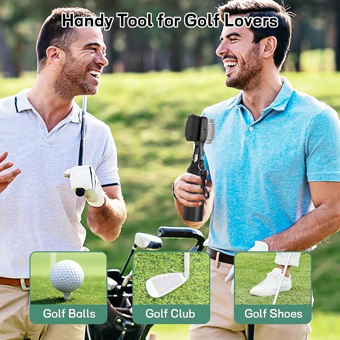 THIODOON 2 Pack Golf Club Brushes and Groove Cleaner 2 ft Retractable Zipline - Image 6