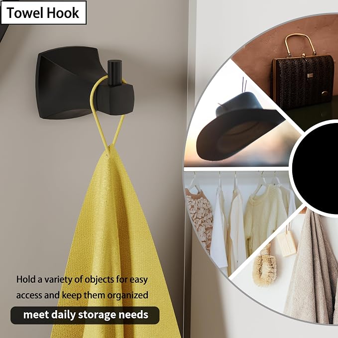 4 Pieces Bathroom Hardware Accessories Set Towel Bar Towel Holder Robe Hook - Image 6