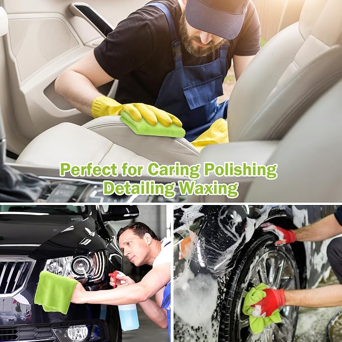 Tallew 16 Pcs Car Microfiber Towels Buffing Drying Wash Cleaning Cloths Plush - Image 5