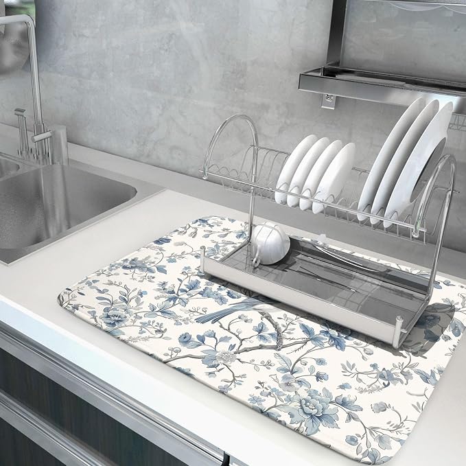 Chinoiserie Trees Dish Drying Mat - Image 5