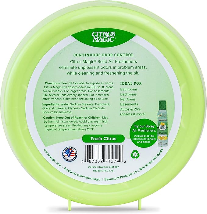 Citrus Magic Odor Absorbing Solid Air Freshener, Fresh Citrus - Image 3
