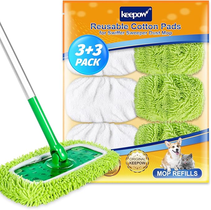 KEEPOW Reusable Dry Sweeping/Wet Mopping Cloths Compatible by KEEPOW