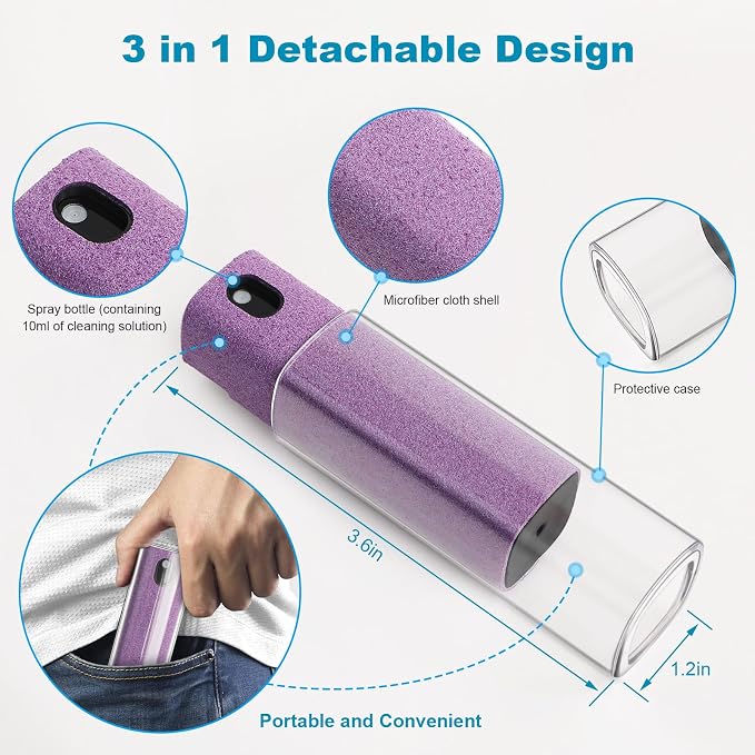 6 Pack Screen Cleaner 3-in-1 Touchscreen Mist Cleaner Spray and Microfiber - Image 2