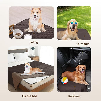 gogobunny 100% Double Sided Waterproof Dog Blanket Soft Pet Bed Cover Reversible Protect Furniture Couch Sofa Car for Puppy Large Dog Cat (Dark Coffee/Light Coffee, 30x70 Inch (Pack of 1))