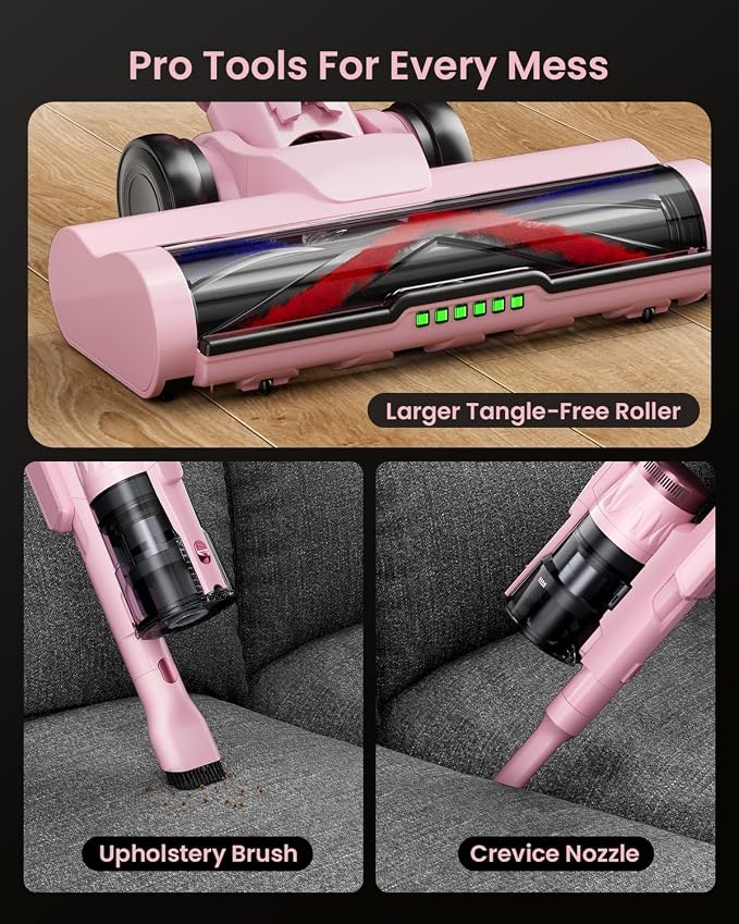 Cordless Vacuum Cleaner for Home, Upgraded 60Kpa Powerful Suction Pet Hair - Image 7