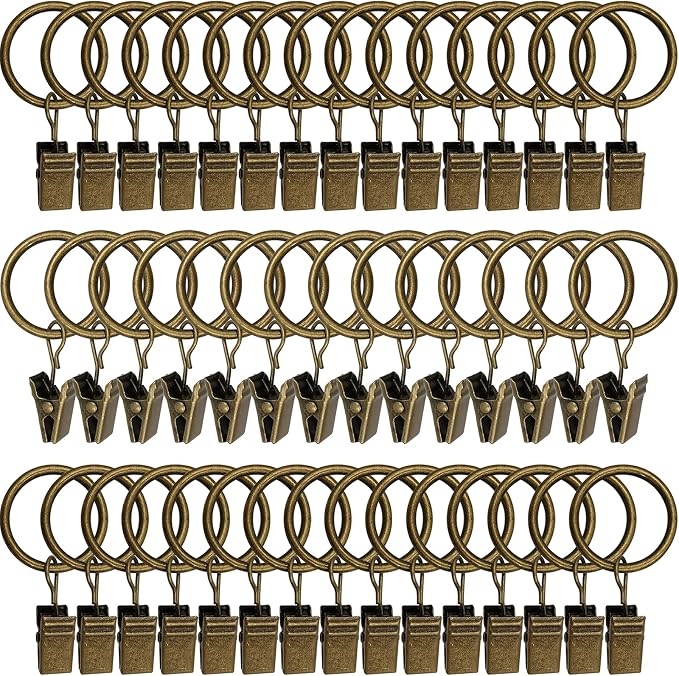 44 Pack Metal Curtain Rings by AMZSEVEN