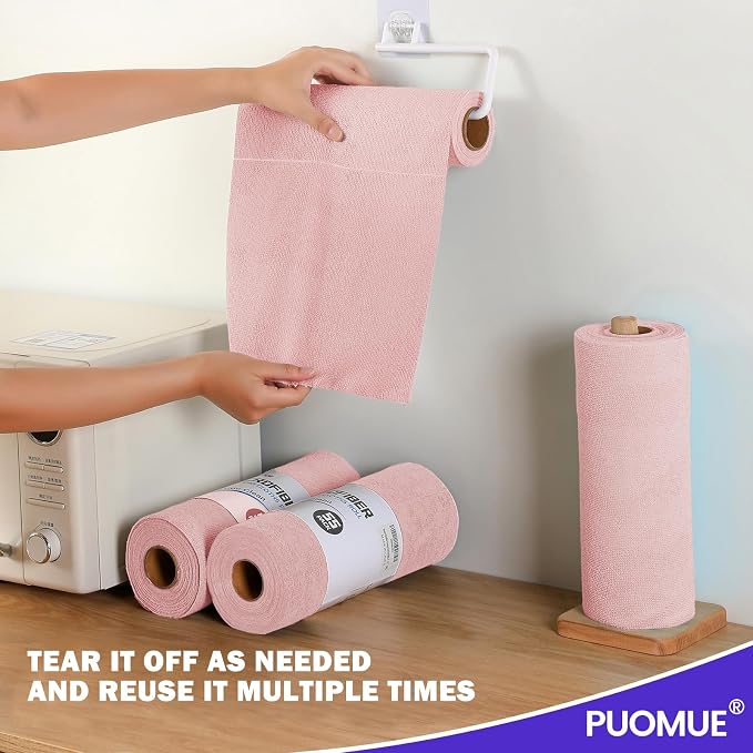 55 Pack Microfiber Cleaning Cloth Roll, Tear Away Reusable Towels, Ultra - Image 6