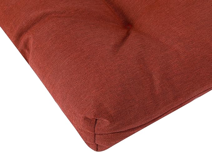 FUNHOME Outdoor Chair Cushions 19 x19 Inch,Water Resistant Tufted Seat Cushions 19",Reversible,Weather Resistant,Rounded Back Wicker Chair Cushion for Patio Garden Furniture(Dark Red)