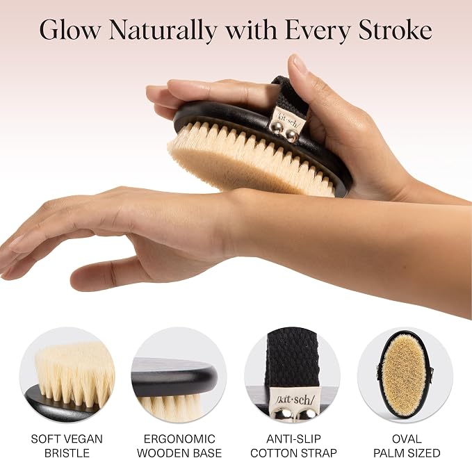 Kitsch Dry Brushing Body Brush for Lymphatic Drainage- Soft Bristles - Image 6