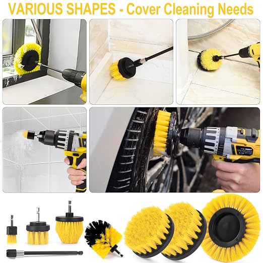SHIELDPRO 18 Pack Drill Brush Attachment Set, Power Cleaning Scrub Brushes - Image 6