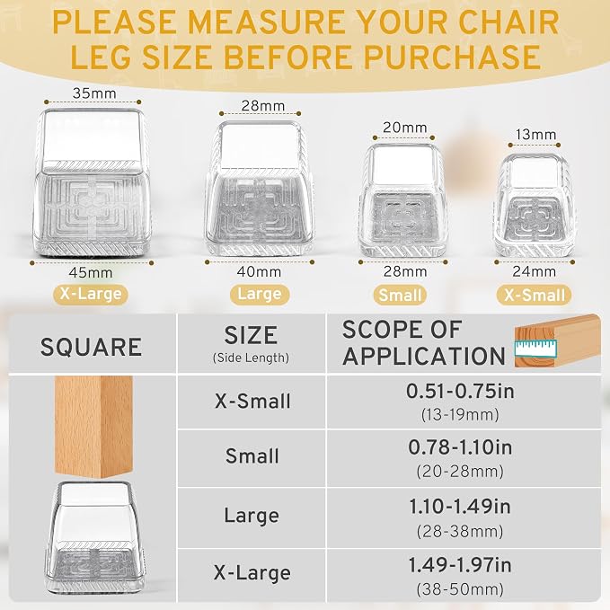 24PCS Extra Small Chair Leg Floor Protectors, Furniture Sliders, Chair Leg - Image 3