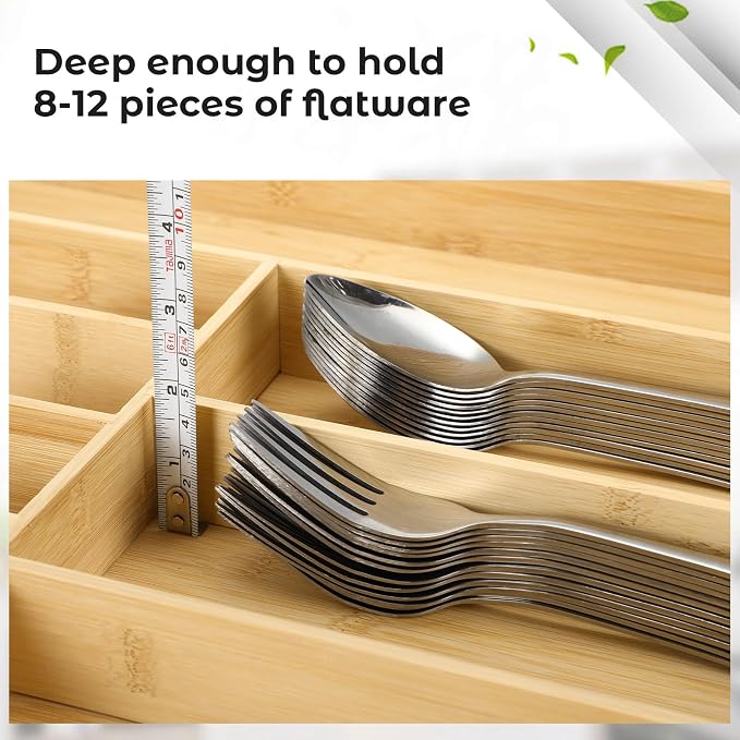 Fabsome Silverware Organizer for Cabinet Drawer, Expandable from 16.7'' to 30'' - Image 3
