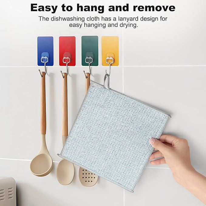 10pcs Non Scratch Wire Dishcloth Multipurpose Wire Dishwashing Rag - Image 6