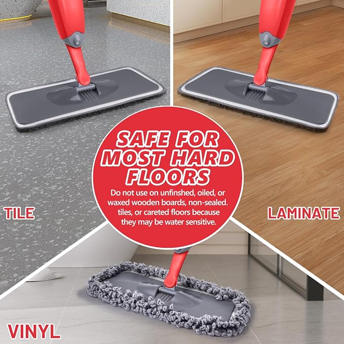 HOMTOYOU Dust Mop for Hardwood Floors: Microfiber Spray Mop for Cleaning - Image 5
