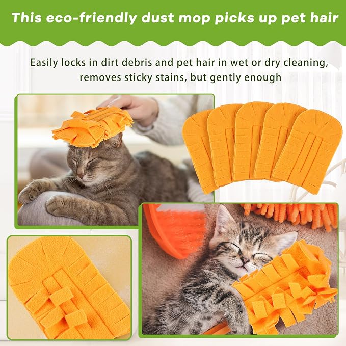 Zubebe 12 Pcs Duster Refill Reusable Fleece Duster Refills Feather Flat Dusters - Image 4