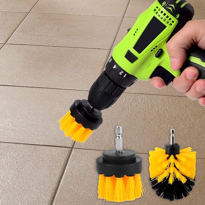 Kichwit 4 Inch Drill Power Brush Tile Scrubber Scouring Pads Cleaning Kit - Image 6