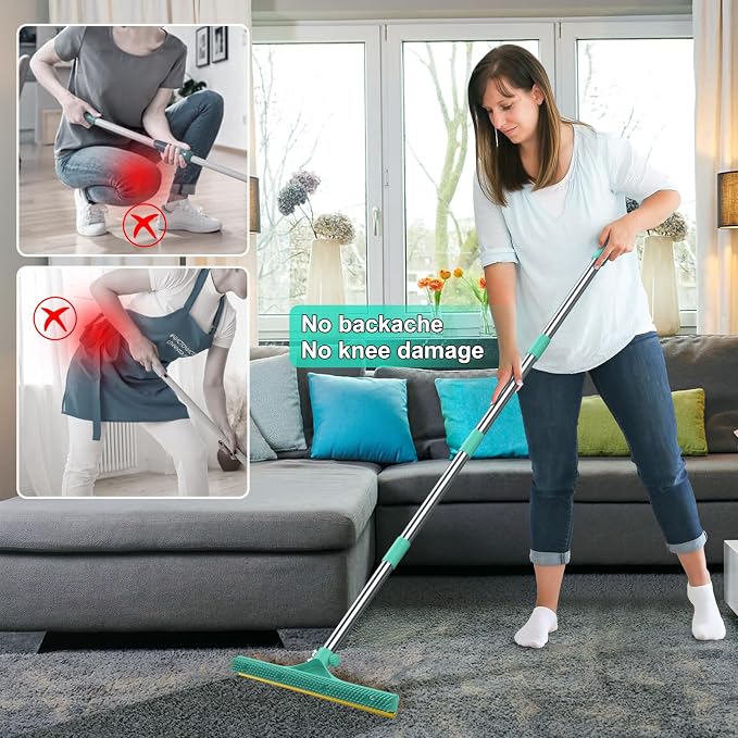 Carpet Rake for Pet Hair Removal, Reusable Pet Hair Remover Broom, Lint Remover - Image 3