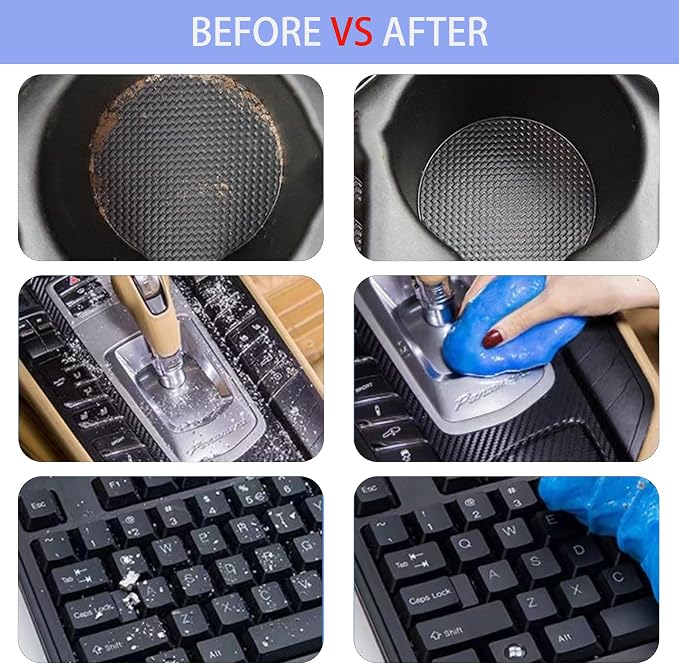 KWBLWFCar Cleaning Gel 2Pcs for Air Vents, Cup Holders & Keyboards – Reusable - Image 5