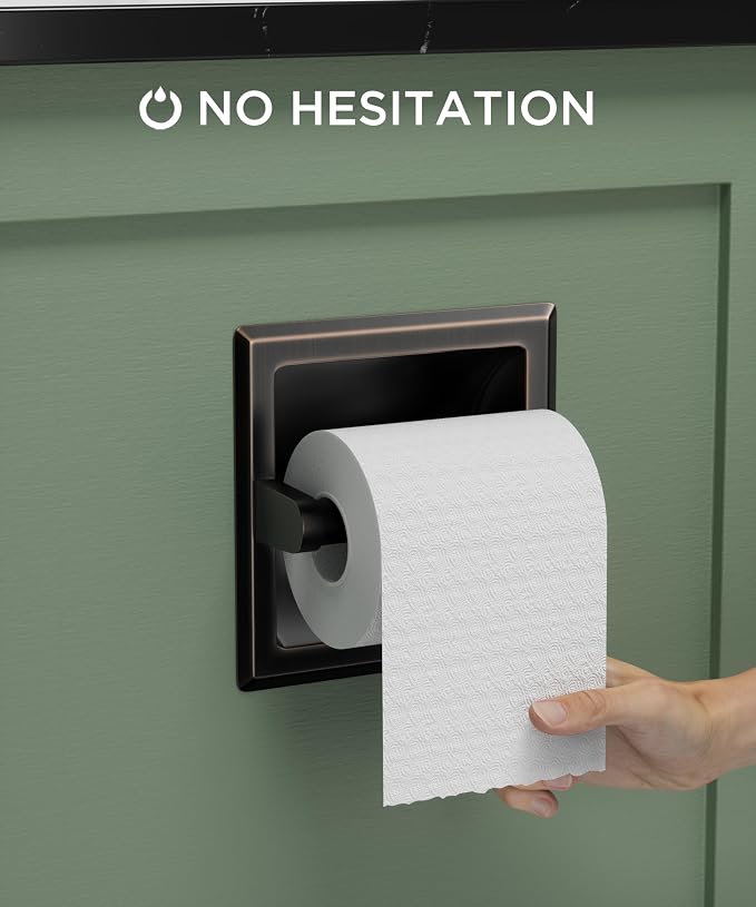 FORIOUS Recessed Toilet Paper Holder, Stainless Steel Durable Tissue Roll - Image 2
