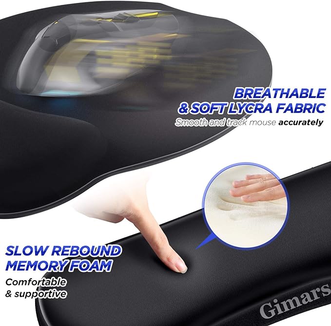 Gimars Upgrade Enlarge Superfine Fibre Soft Smooth Gel Ergonomic Mouse Pad - Image 3