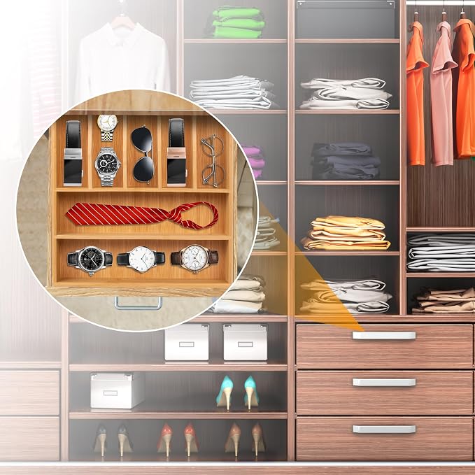 Bellsal Bamboo Silverware Drawer Organizer, Kitchen Utensil Drawer Organizers - Image 7