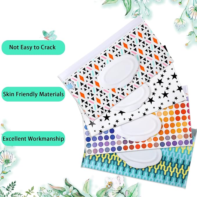 FEBSNOW 4 Pack Baby Wipe Dispenser, Portable Wet Wipe Holder Container - Image 4