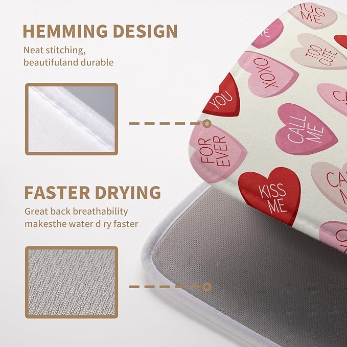 Valentine Love Heart Dish Drying Mat - Image 4