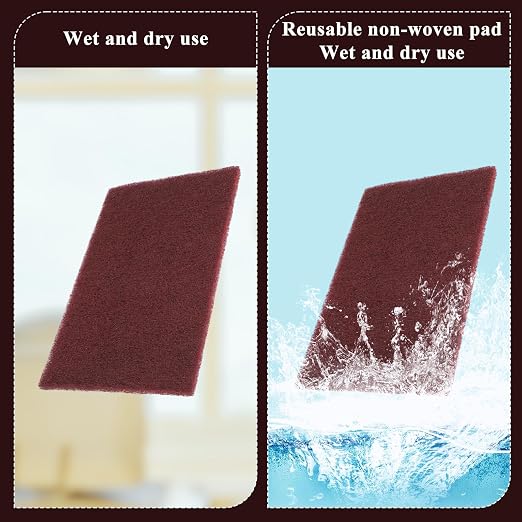 6 PCS Red Nylon Scuff Pads, Scouring General Purpose Hand Pads - Image 5