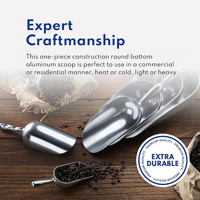 New Star Foodservice 34547 One-Piece Cast Aluminum Round Bottom Bar Ice Flour - Image 8