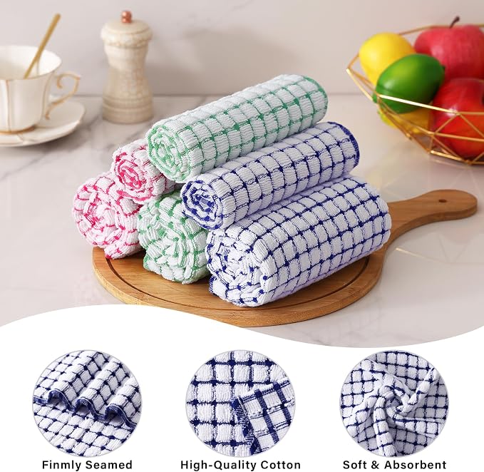 Homaxy Kitchen Towels and Dishcloths Set, 16 x 25 and 12 x 12 Inches, Super - Image 4