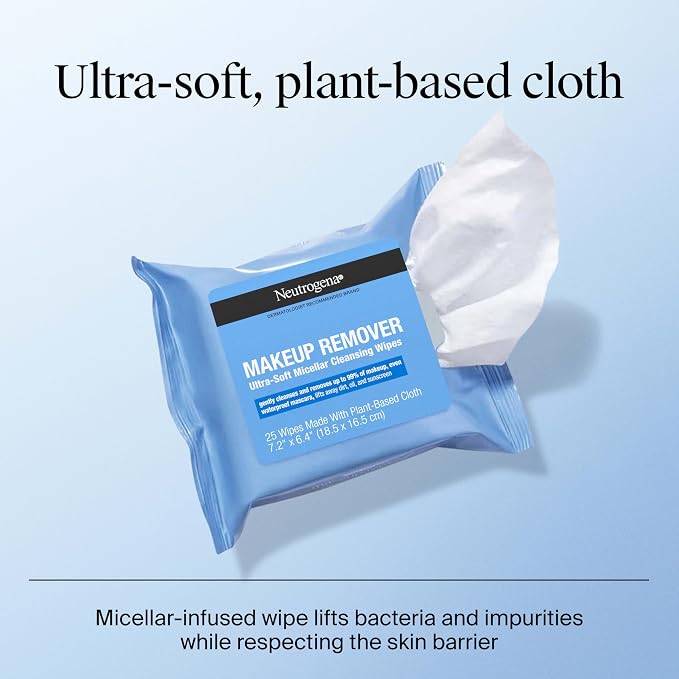 Neutrogena Makeup Remover Wipes, Daily Ultra-Soft Micellar Cleansing Wipes - Image 7