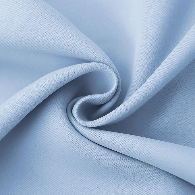 BGment Blackout Curtains 36 Inches Length for Kitchen Cafe Window - Rod Pocket Small Drapes Privacy Darkening for Bathroom Basement Rv Over Sink, 2 Panels, Baby Blue, 29 X 36 Inch