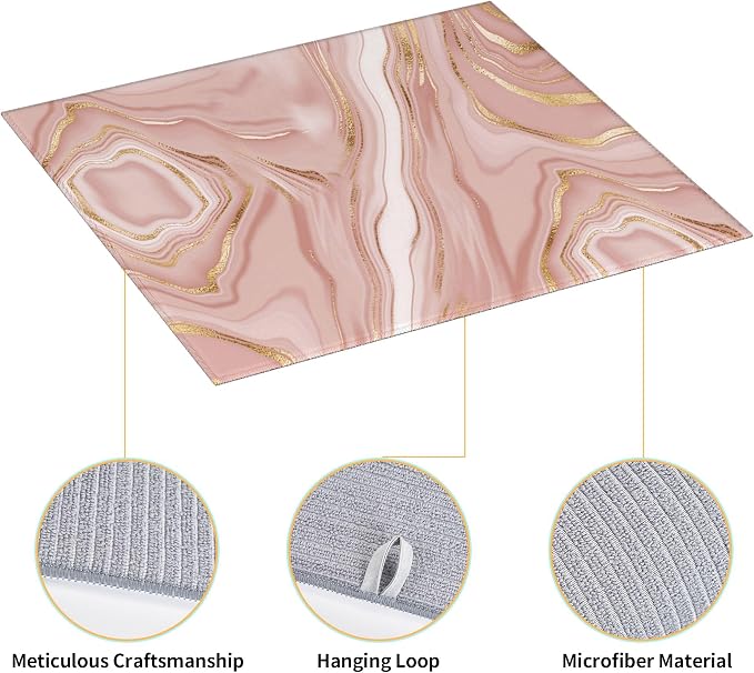 Pink Golden Marble Dish Drying Mat - Image 3