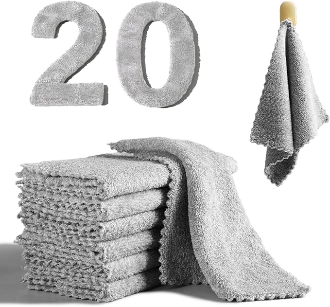 20 Pack Super Absorbent Dish Cloths Coral Velvet Microfiber Kitchen Towels by Unknown