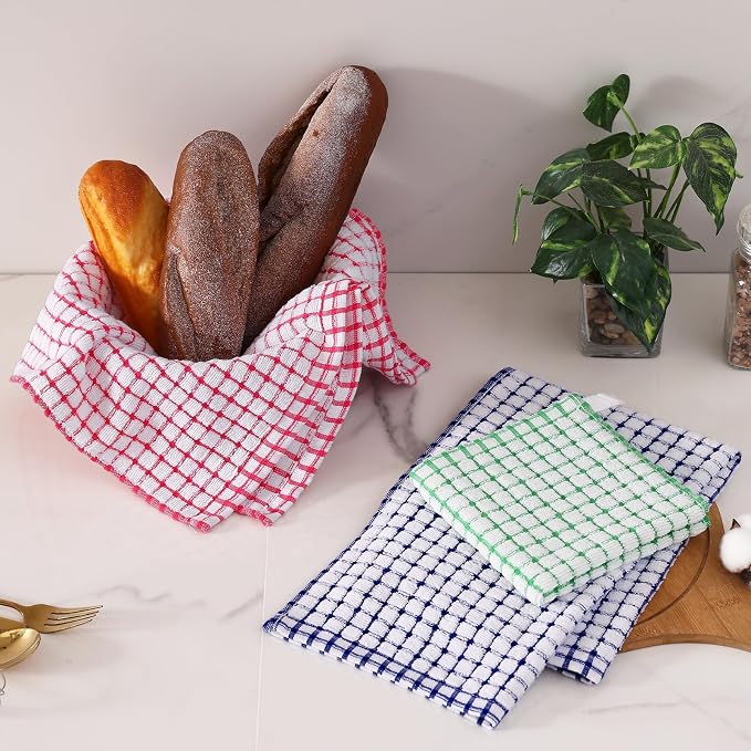 Homaxy Kitchen Towels and Dishcloths Set, 16 x 25 and 12 x 12 Inches, Super - Image 2