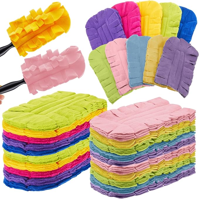 Zubebe 20 Pcs Duster Refill Reusable Fleece Duster Refills Feather Flat Dusters by Zubebe