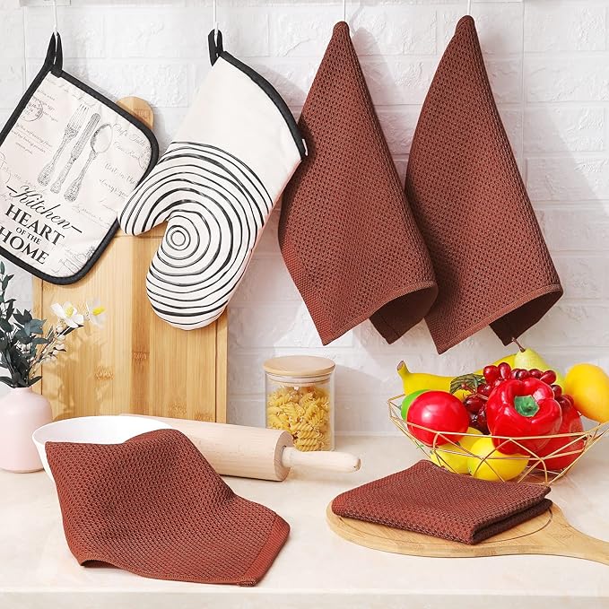 Homaxy 100% Cotton Waffle Weave Kitchen Dish Cloths, Quick Drying Dish Rags - Image 6