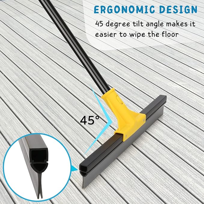 Squeegee Broom for Floor, Garage Concrete, Shower Glass, Window Cleaning - Image 5