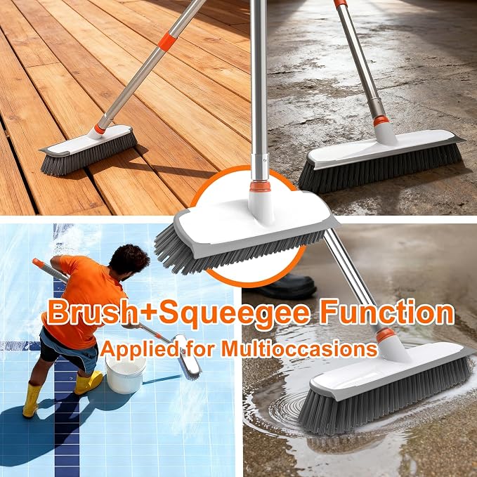 BITOPE Deck Scrub Brush with Long Handle, Heavy Duty Floor Cleaning Brush - Image 9