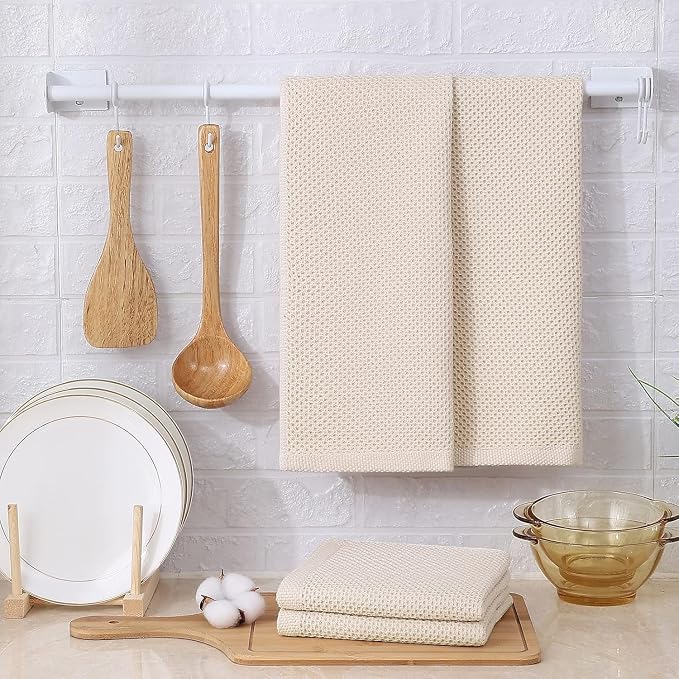 Kitinjoy 100% Cotton Waffle Weave Kitchen Hand Towels - Image 6