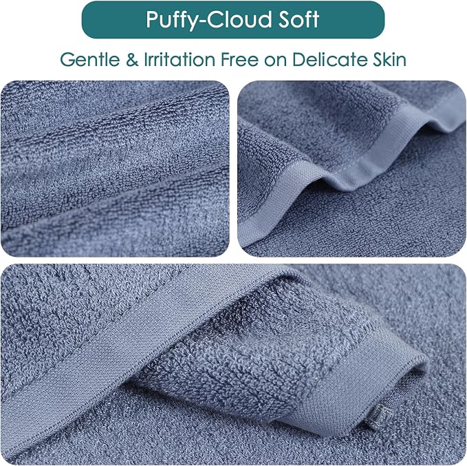 Wash Cloths 12 Pack, 13x13 inch Large Face Towel on Sensitive Skin, Super Soft - Image 8