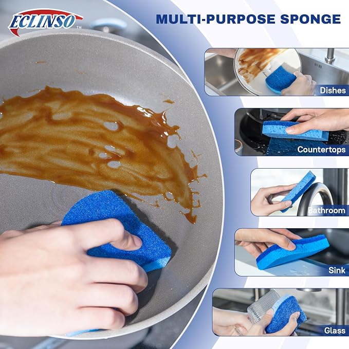 9 Pack Zero Scratch Scrub Sponges, Non-Scratch Dish Scrubbers - Image 5