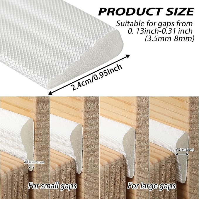 QDiShi 118" Wedge-Shape Weather Stripping Door Seal Weatherproof Foam Seals - Image 5