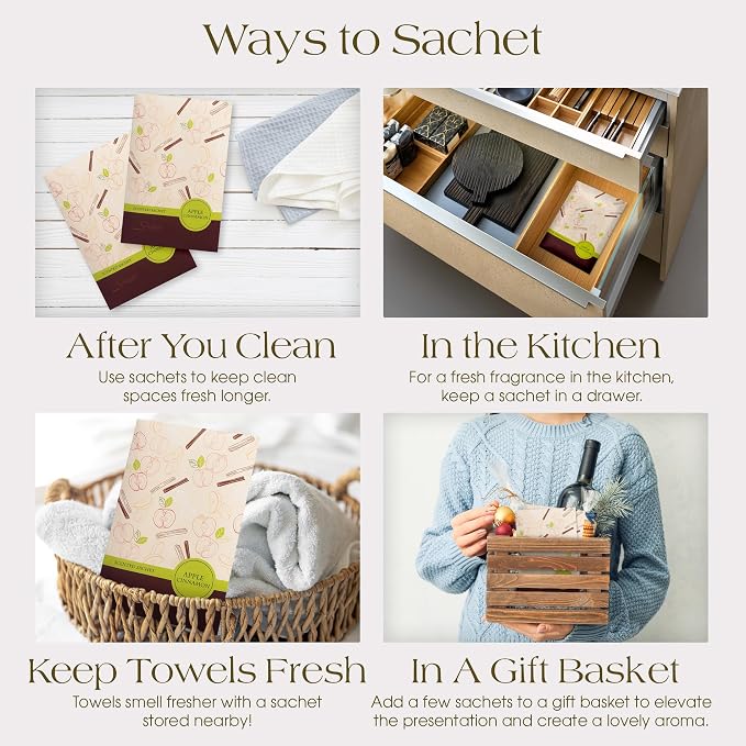Simplicity Scents Apple Cinnamon Scented Sachets Pack of 3, Fall & Winter - Image 5