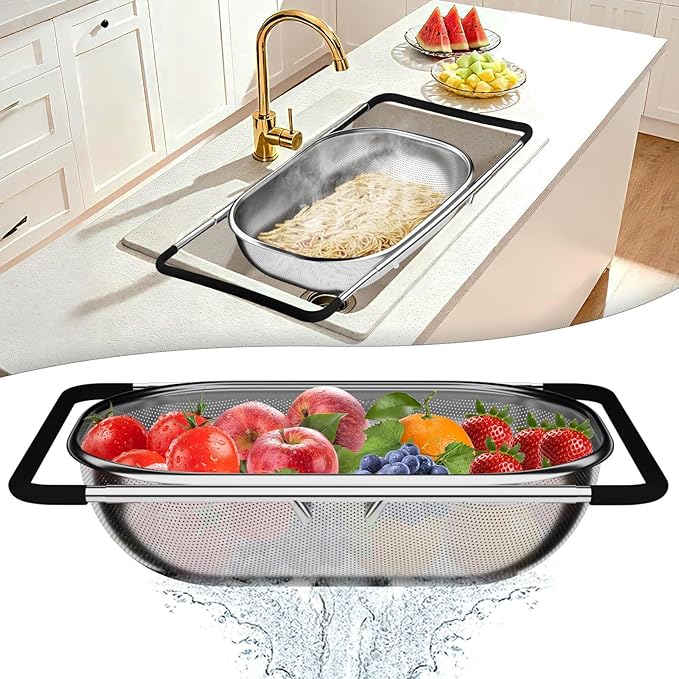 Over the Sink Colander, Expandable Strainers and Colanders by STOCKPOT