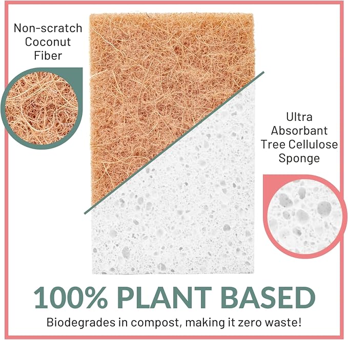 bioGo White 12 Pack Biodegradable Kitchen Sponge - Image 2