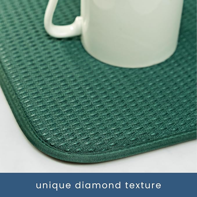 S&T INC. Dish Drying Mat XL, 18” x 24”, Absorbent Microfiber Kitchen Counter Mat - Image 3