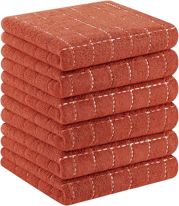 Homaxy 100% Cotton Terry Kitchen Towels, Checkered Designed, Soft and Super by Homaxy