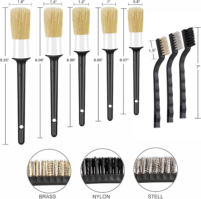 10pcs Car Detailing Kit, Premium Detailing Brush Set Includes 5 Soft Car - Image 4